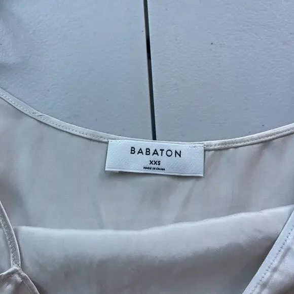 Aritzia Babaton Satin Slip Dress Size XXS Champagne Ivory Beige Mini Strappy - Picture 4 of 10